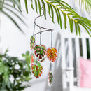 Palm Beach Outdoor Hanging Décor, Glass Multi Monstera Leaf, 20"