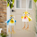 Cottage Garden Outdoor Hanging Decor, Metal Birds,18.5", Asst of 2