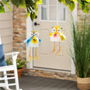 Cottage Garden Outdoor Hanging Decor, Metal Birds,18.5", Asst of 2
