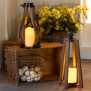 Hillside Pasture Outdoor Lamp & Lighting, Wood Candle Lantern, 2 Assorted