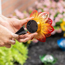 Cottage Garden Outdoor Metal Flower Glass Solar Lantern Tabletop/Stake 3 Assorted