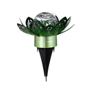Cottage Garden Outdoor Metal Flower Glass Solar Lantern Tabletop/Stake 3 Assorted