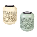 What She Shed Outdoor Lamp & Lighting Metal Cylinder Shadow Cast Solar Lantern, 2 Assorted
