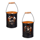 Haunted House Outdoor Lamps&Lighting, Metal Lantern with LED Candle, 2 Asst, Cat/Haunted House