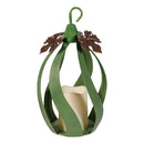 Harvest Blossom Outdoor Lamps&Lighting, Metal Pumpkin Lantern with LED Candle, 2 Asst
