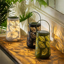 Tropical Oasis Outdoor Lamp & Lighting Metal Solar Lantern with Handle, 3 Assorted