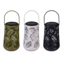 Tropical Oasis Outdoor Lamp & Lighting Metal Solar Lantern with Handle, 3 Assorted