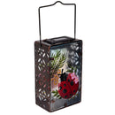 Cottage Garden Outdoor Lamp & Lighting Metal and Glass Hand Paint Solar Lantern, 3 Assorted,