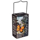 Cottage Garden Outdoor Lamp & Lighting Metal and Glass Hand Paint Solar Lantern, 3 Assorted,