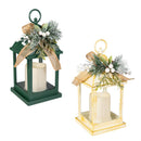 Howdy Holiday Outdoor Lamps&Lighting, Metal and Glass Christmas LED Lantern,2 Asst