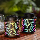 Tropical Oasis Outdoor Lamp & Lighting PVC Iridescent Solar Lantern, 2 Assorted