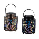 Tropical Oasis Outdoor Lamp & Lighting PVC Iridescent Solar Lantern, 2 Assorted