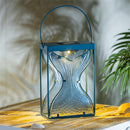Blue Coastal Outdoor Lamp & Lighting Mermaid Tail Metal and Glass Solar Lantern
