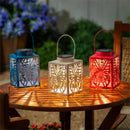 Cottage Garden Outdoor Metal Butterfly Cutout Solar Lantern, 3 Assorted