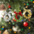 Heartfelt Cheer Ornament Mirror Glass Wreath with Bow, 3.6", 3 Assorted
