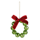 Heartfelt Cheer Ornament Mirror Glass Wreath with Bow, 3.6", 3 Assorted