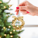 Heartfelt Cheer Ornament Mirror Glass Wreath with Bow, 3.6", 3 Assorted