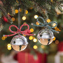Heartfelt Cheer Ornament Metal Bell with Beaded Bow, 6.25"L x 5.5"H, Asst of 2