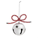 Heartfelt Cheer Ornament Metal Bell with Beaded Bow, 6.25"L x 5.5"H, Asst of 2