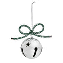 Heartfelt Cheer Ornament Metal Bell with Beaded Bow, 6.25"L x 5.5"H, Asst of 2