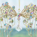 Memorial Ornament Metal Beaded Angel Wings, Asst of 2