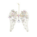 Memorial Ornament Metal Beaded Angel Wings, Asst of 2