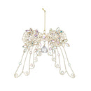 Memorial Ornament Metal Beaded Angel Wings, Asst of 2
