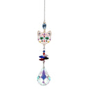 Glass Hanging Decor with T bar Display, Cat/Butterfly/Bee, Asst of 3