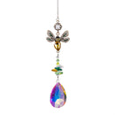 Glass Hanging Decor with T bar Display, Cat/Butterfly/Bee, Asst of 3