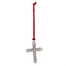 Nativity Ornament Solid Pewter Cross, 3"H