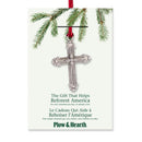 Nativity Ornament Solid Pewter Cross, 3"H