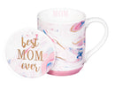 Ceramic Cup w/ Ornament/Coaster Gift Set, 10 oz., Mom,p2712001