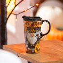 Ceramic Perfect Travel Cup and Puzzle Gift Set, 17oz, w/ Box, Trick Or Treat Gnome