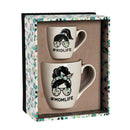 Mommy and Me Ceramic Cup Gift Set, 17 oz. & 7 oz,  Mom Life/Kid Life