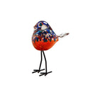 Pollinator Garden Glass Bird Sculpture with Metal Feet, 8 Piece Program, 4 Colors, 2 of Each