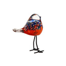 Pollinator Garden Glass Bird Sculpture with Metal Feet, 8 Piece Program, 4 Colors, 2 of Each