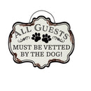 Printed Metal Hanging Dog Garden Sign Program, Asst of 4