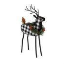 Woodland Storybook Garden Statue, Metal Statue, Checkered Deer, Set of 3
