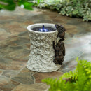 Climbing Rabbit Sand stone Cylinder Solar Fountain