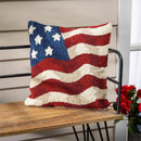 Indoor/Outdoor Hooked Polypropylene USA Pride Throw Pillow 18"x18"