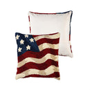 Indoor/Outdoor Hooked Polypropylene USA Pride Throw Pillow 18"x18"