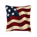 Indoor/Outdoor Hooked Polypropylene USA Pride Throw Pillow 18"x18"