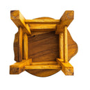 Hand-Carved Acacia Wood Owl Footstool