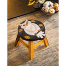 Hand-Carved Acacia Wood Owl Footstool