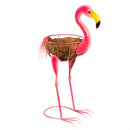 Tropical Oasis Planter, Metal Flamingo with Coco Insert, 25.7"H