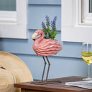 Tropical Oasis Planter, Ceramic Flamingo, 11"