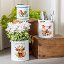 Hillside Pasture Planter, Metal Bucket Planter, Nested Set of 3