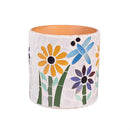 Cottage Garden Planter, Floral Mosaic, 4.5", Asst of 2