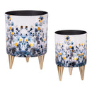VivaStyle Gilded Meadow Planter with Gold Feet, Planter with Stand, Set of 2