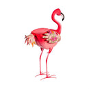 Tropical Oasis Planter, Metal Floral Flamingo, 16"